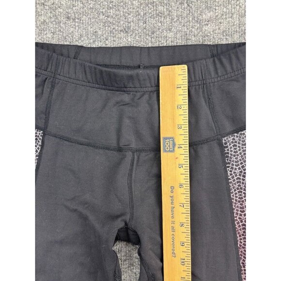 prAna Leggings Women's XS Black Geo Print Panels Skinny Ankle Zip Pocket - Picture 5 of 8